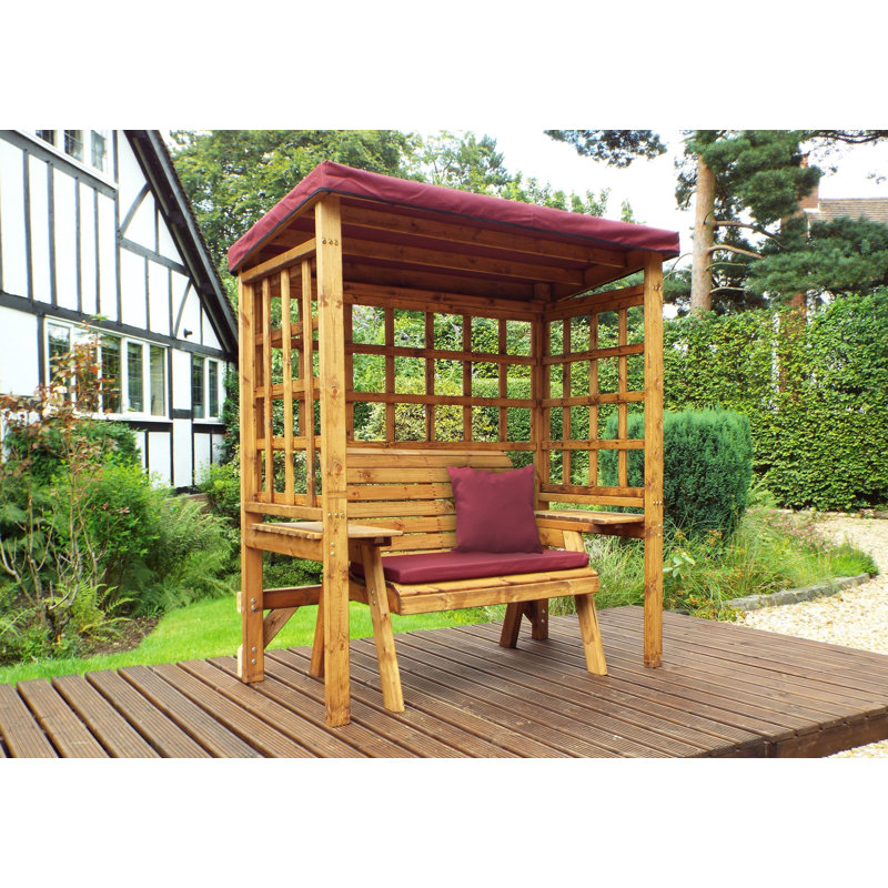 Figueroa Solid Wood Outdoor Bench, Burgundy