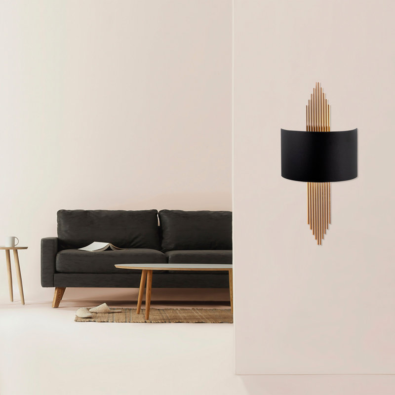Modern Wall Lamp with Metal Body, Black & Copper Finish, 29.5 x 3.9 x 8.7 inches | E27 Socket, Max 40W | Polished Design, IP20 Rated | Ideal for Contemporary Home Decor & Novelty Lighting Solutions