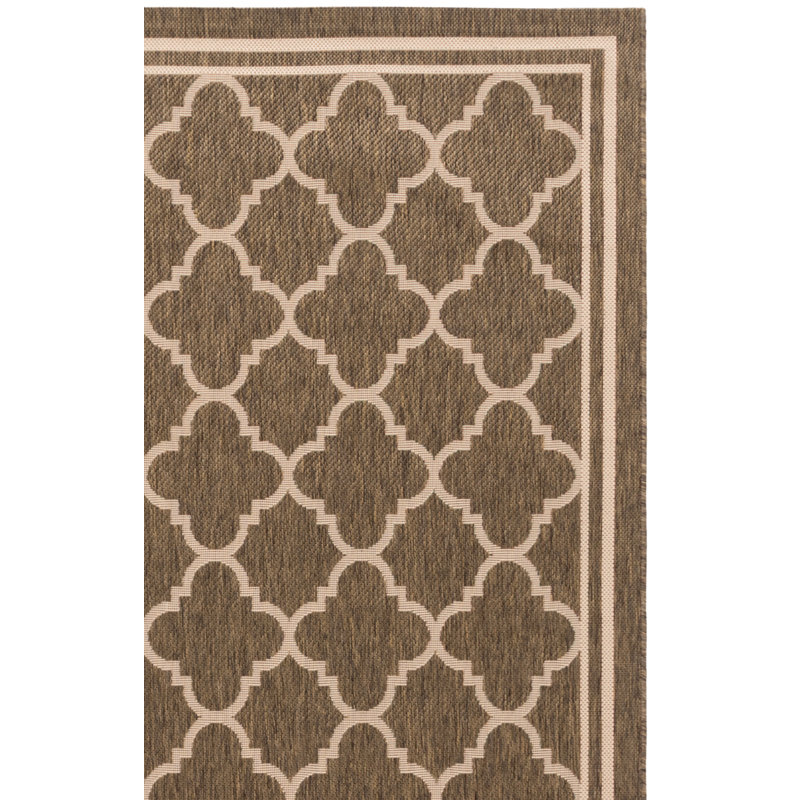 Arneshia Geometric Brown/Bone Indoor/Outdoor Area Rug, Runner 2'3" x 6'7"