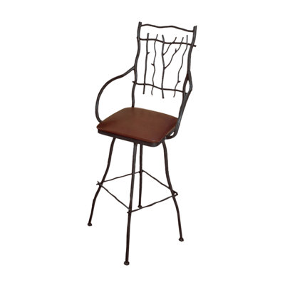 Swivel Upholstered Counter Stool with Metal Frame