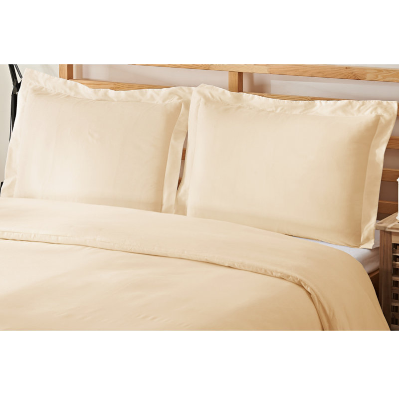 Ensemble de housse de couette pour grand lit 3 pièces , Crème, Housse de couette pour grand lit + 2 taies décora