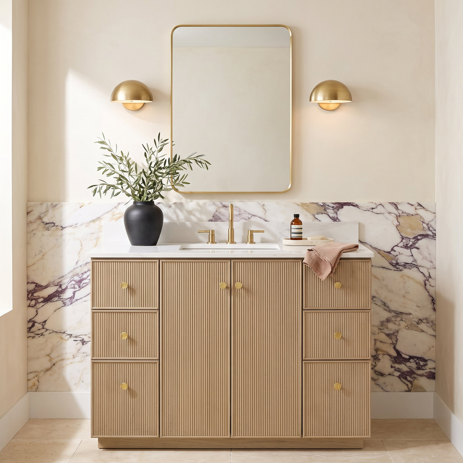Amella 48'' Single Bathroom Vanity, Natural Oak