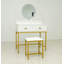Ensemble de coiffeuse avec miroir et tabouret - coiffeuse de maquillage avec tiroirs de rangement et organisateur, blanc et doré, conception peu encombrante pour les petites chambres