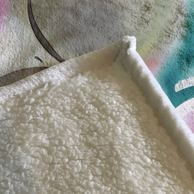 Throw Blanket, 68" W x 80" L, Abstract, Gray/Pink/Green/Blue