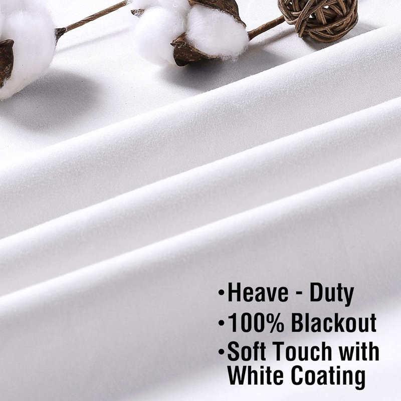 100% Blackout Curtains Full Light Blocking Curtain Draperies for Bedroom Living Room Thermal Insulated Window Treatment Set of 2 Panels
