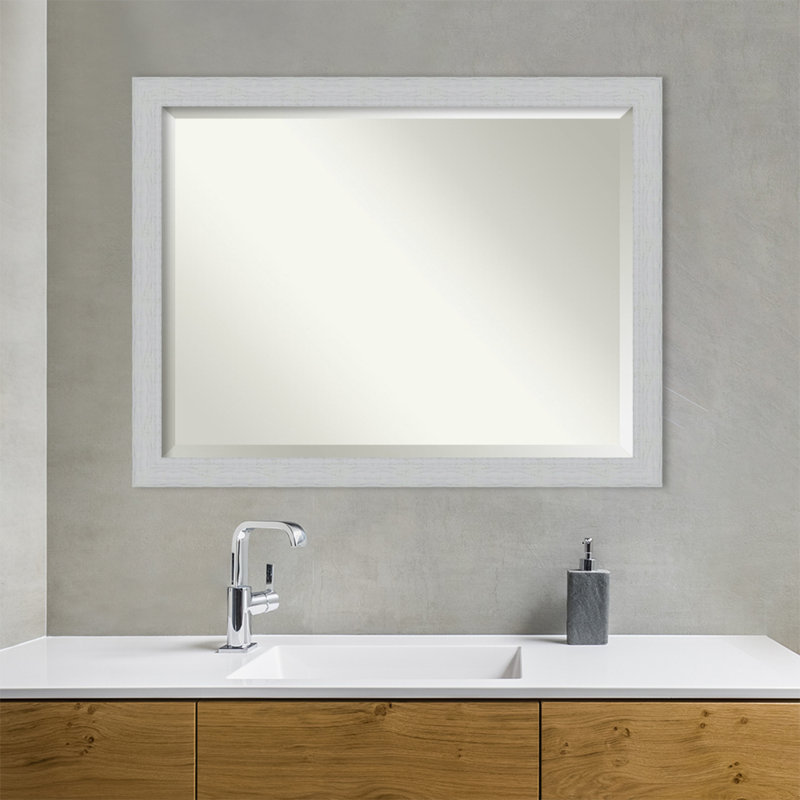 Prynne Flat Mirror, 34" H x 44" W, White