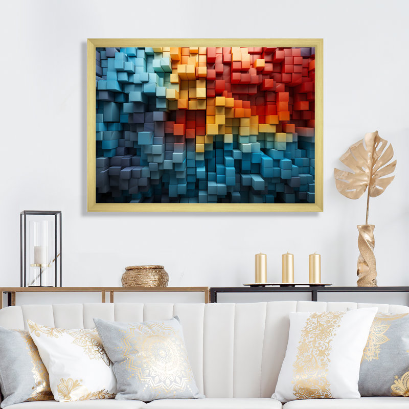 Impression sur toile encadrée Georffrey, H 16 po x l 32 po x P 1 po, Encadrement doré
