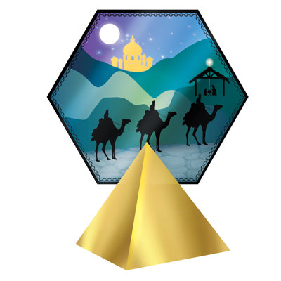 Christmas 3-D Foil Three Kings Day Centerpiece