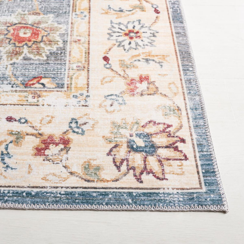 Arizona Jewel Machine Washable Non-Slip Area Rug In Grey & Beige, Rectangle 122 x 183 cm