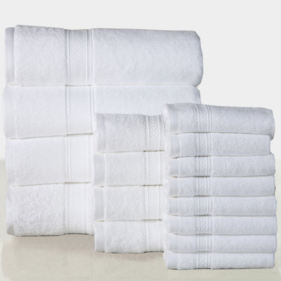 Ensemble de serviettes en coton à 100 % de 16 articles Joplyn