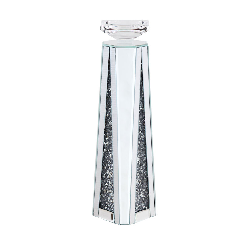 Bougeoir en verre Wasser, H 16 po x l 4 po x P 4 po