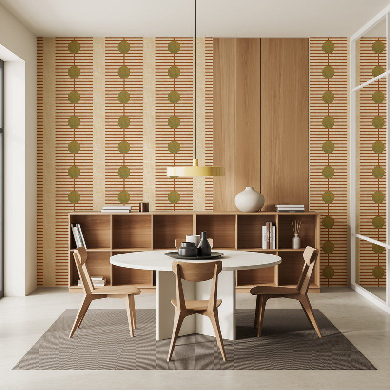 Nomalanga 10' L x 25" W Wallpaper Roll, Self-adhesive, Terracotta