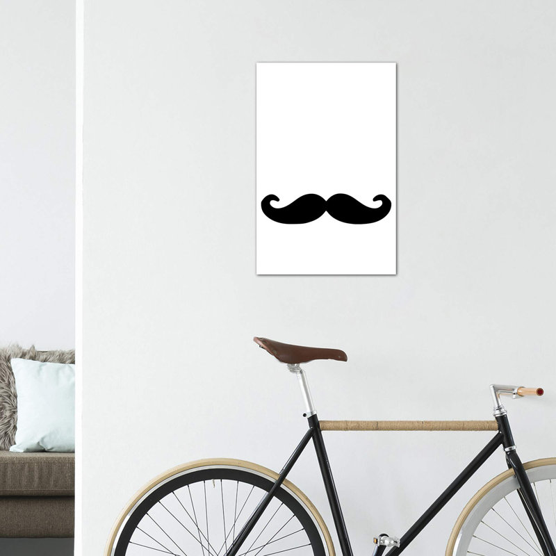 Moustache - impression d'art graphique, Toile tendue, H 26 po x l 18 po x 1,5 po, Pas de tapis