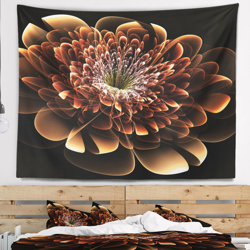 Tapisserie fleur fractale, H 32 po x l 39 po