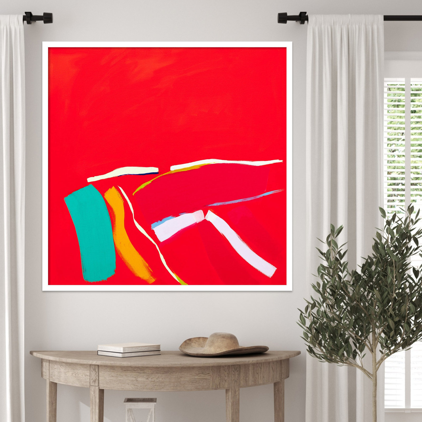 Passion Print by Angie Kenber, 33" H x 34" W, White