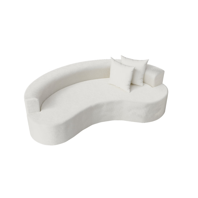 Canapé rembourré de 80 po avec deux coussins Boneless, Blanc