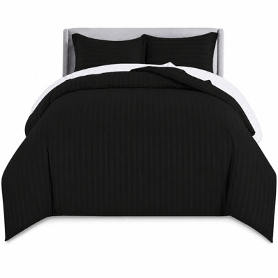 Microfibre Striped Duvet Cover Set