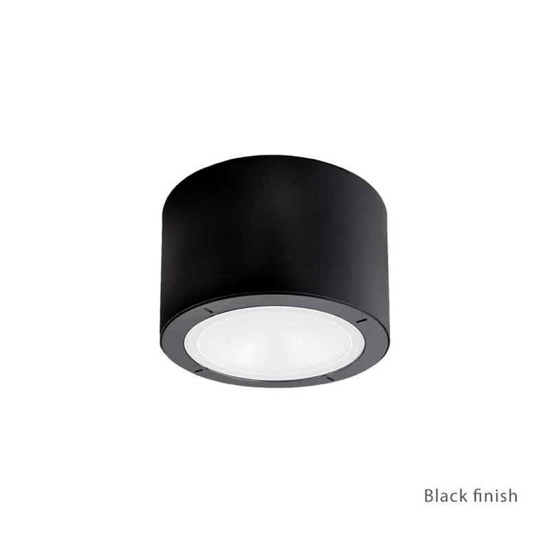 Vessel 16.5W LED Aluminum Drum Outdoor Flush Mount in Black
