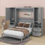 Grand lit escamotable mural avec placard, tiroirs et tablettes-1482792083