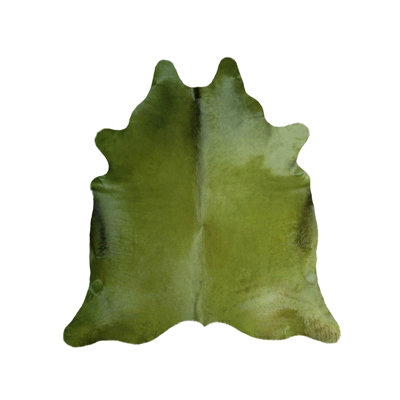 Tapis en cuir de vache teint vert