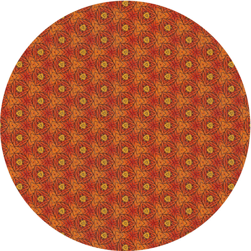 Tapis décoratif brun à motif Hildebrandt, Rond 3 pi