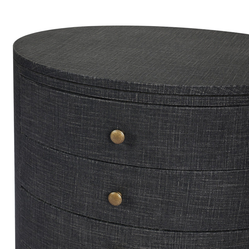 Amelia 4 - Drawer Nightstand, Black Linen