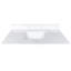 Plateau de meuble-lavabo en quartz blanc de 43 pouces, 3/4 po d'épaisseur, cuve simple encastrée, 4 dosserets, 3 trous de robinet, chauffage, modernisation luxueuse avec lavabo central, teinture haute pré-percée de conception américaine