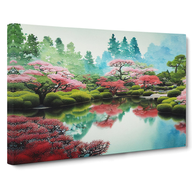 Japanese Garden Pond Vol.1 - Wrapped Canvas, 50cm H x 76cm W x 3cm D