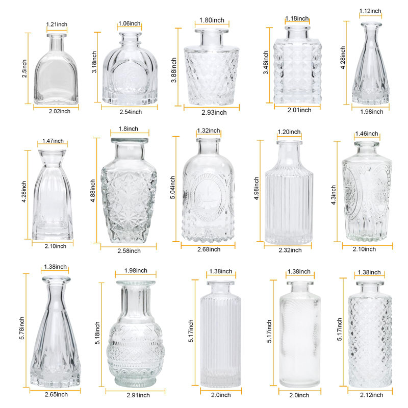 Ensemble de 18 vases en verre Brajttt