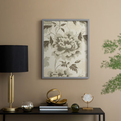 Reproduction florale rétro encadrée XXIII - bois massif