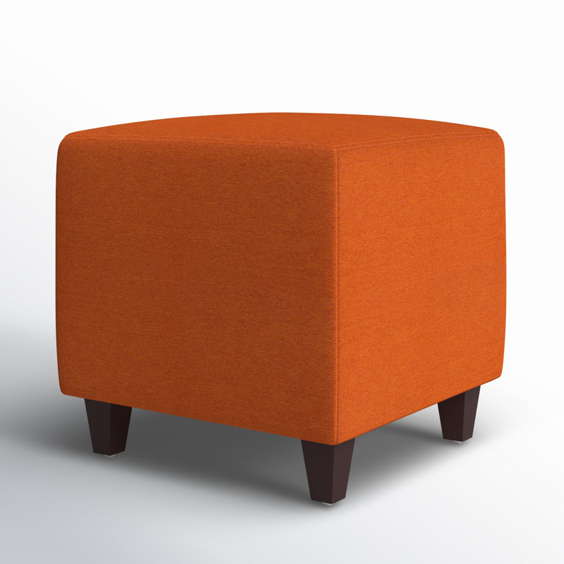 Moorhouse Upholstered Ottoman, Orange 100% Polyester