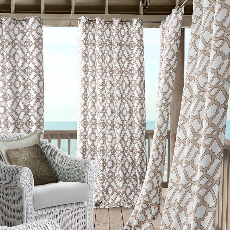 Prasad Room Darkening Single Curtain Panel, Natural, 50" W x 108" L