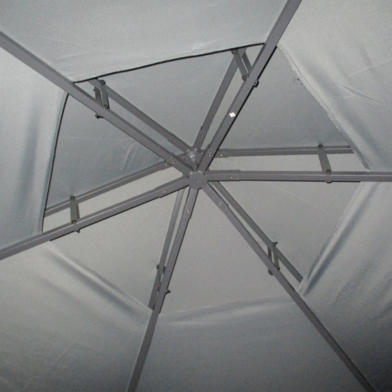 Pavillon de jardin portatif en métal x P 13 Devansh, Gris