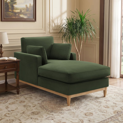 Chaise longue en tissu velours Searle Pierre