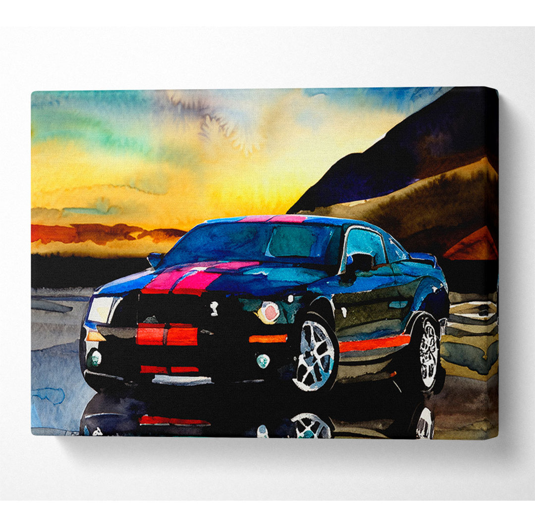 Shelby Mustang Streifen - Kunstdrucke auf Leinwand