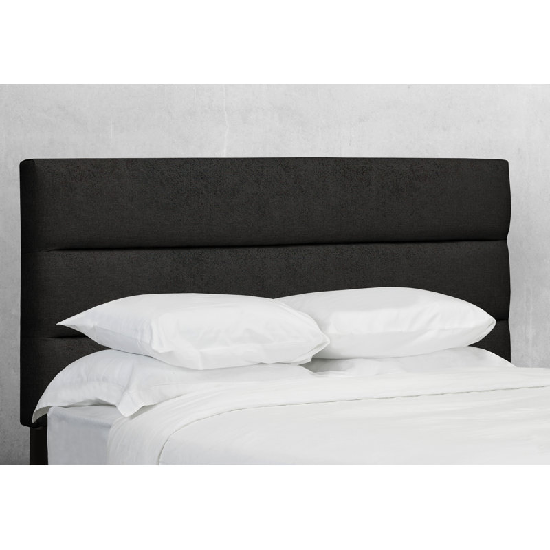 Tête de lit tapissier à panneaux Dawna, Double, Cuir retravaillé - cendre