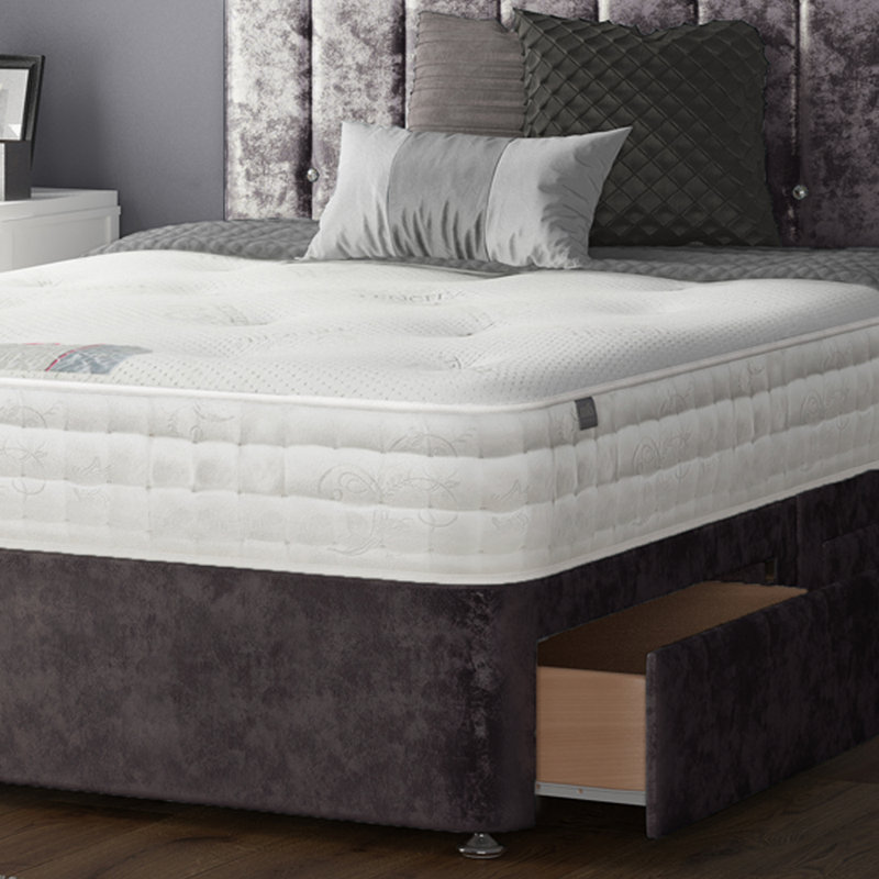 Fain Divan Bed Base, Single (3'), 2 Left Drawers, Amethyst