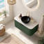 Meuble-lavabo suspendu de 91 cm avec tiroir de rangement et lavabo noir mat-1666082829-1666082831