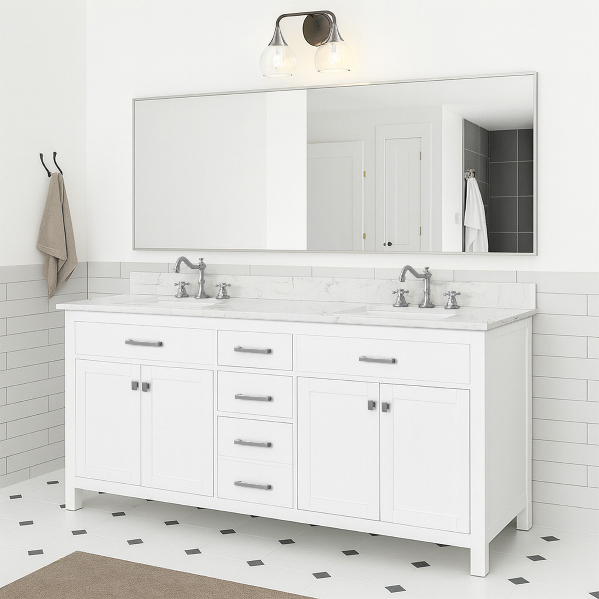 Ebern Designs Modern Solid Wood Vanities With Spacious Storage And Dual