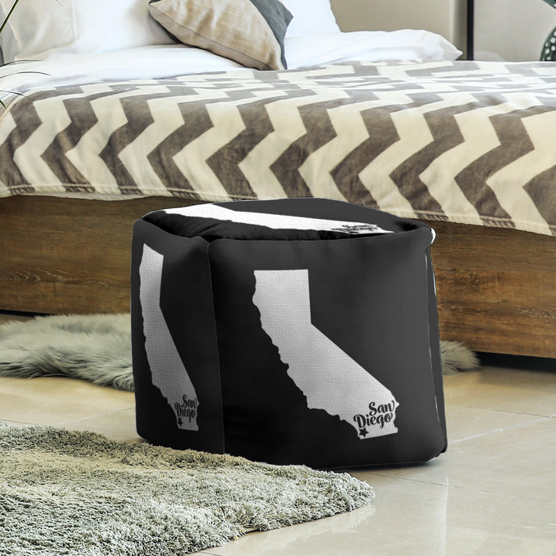 Repose-pieds cube san diego californie, Noir