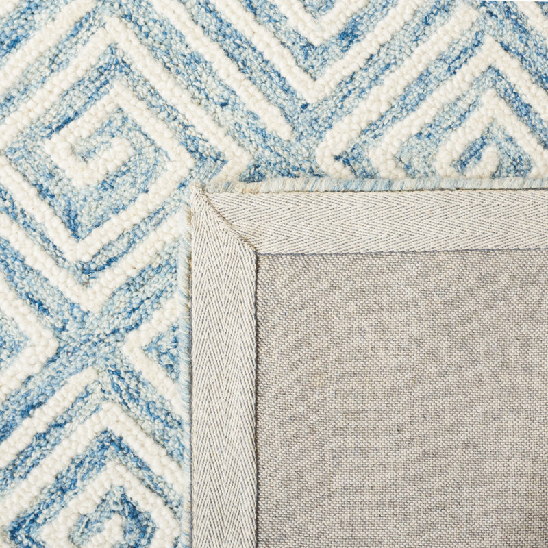 Metro Hand Tufted Wool And Cotton With Latex Geometric Rug, Rectangle 5' x 8'