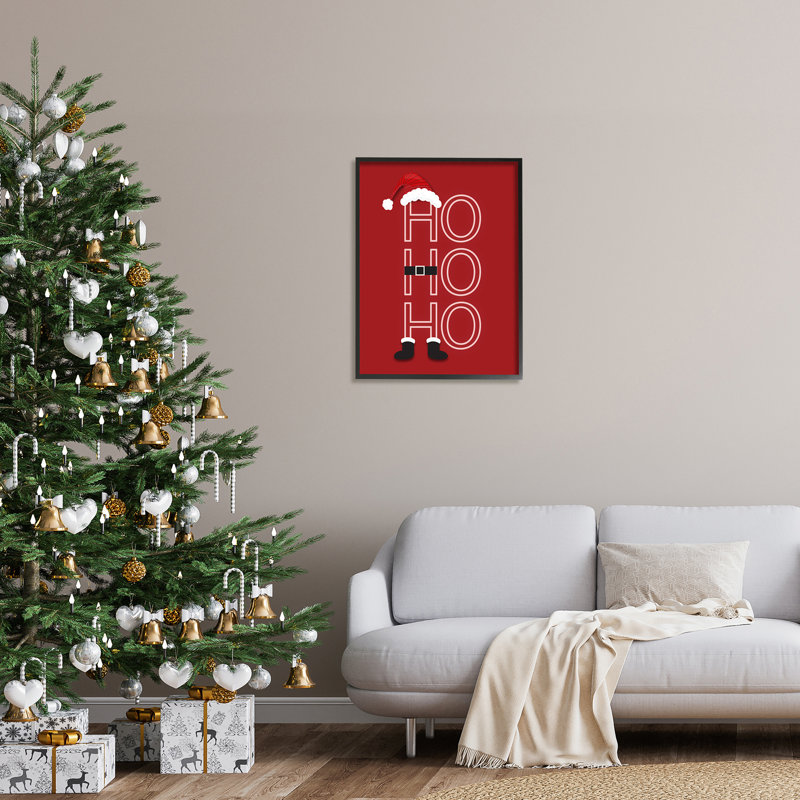 Ho, Ho, Ho, H 30 po x l 24 po x P 1,5 po, Giclée encadrée noir minuit