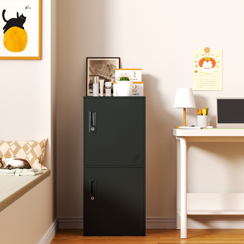 2 Door Vertical Stackable Storage Cabinet With Lock,anti-failing Device, Metal Lcoker,organizer For Office, Home, Gym, School,employee