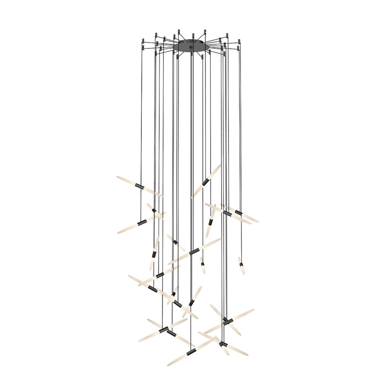 Ballet LED Chandelier, Satin Black