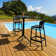 Farrah Square Bar Set With 2 Barstools