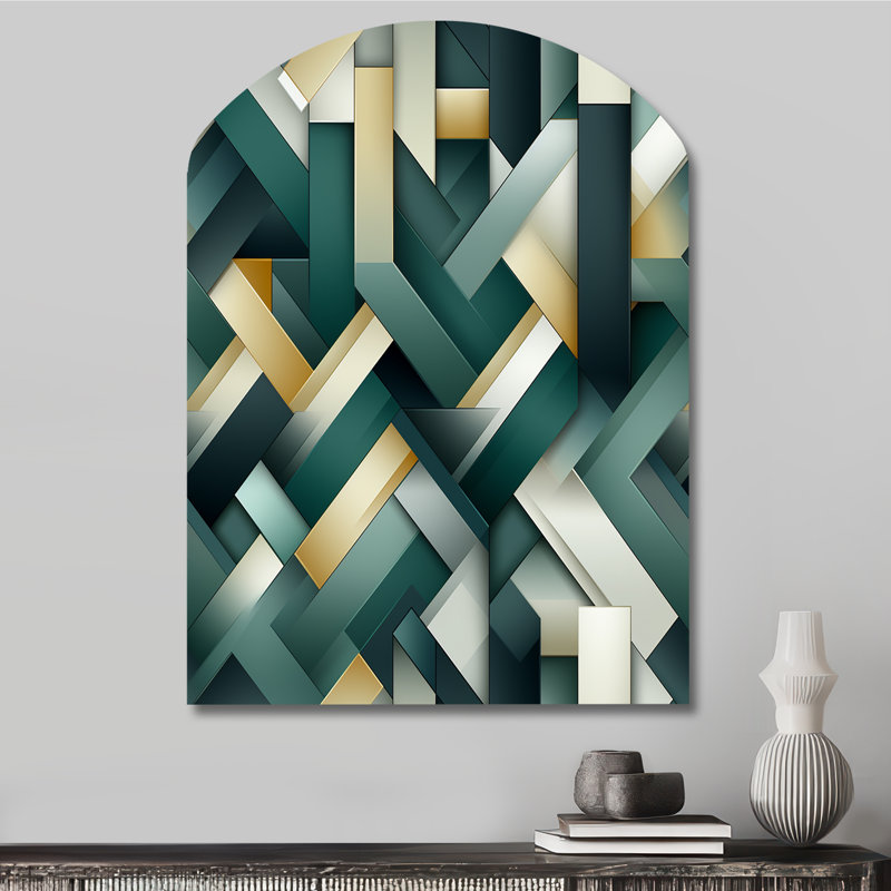 Kiely - art mural géométrique en forme d'arche, sculpture murale asymétrique en métal, H 34 po x l 25 po