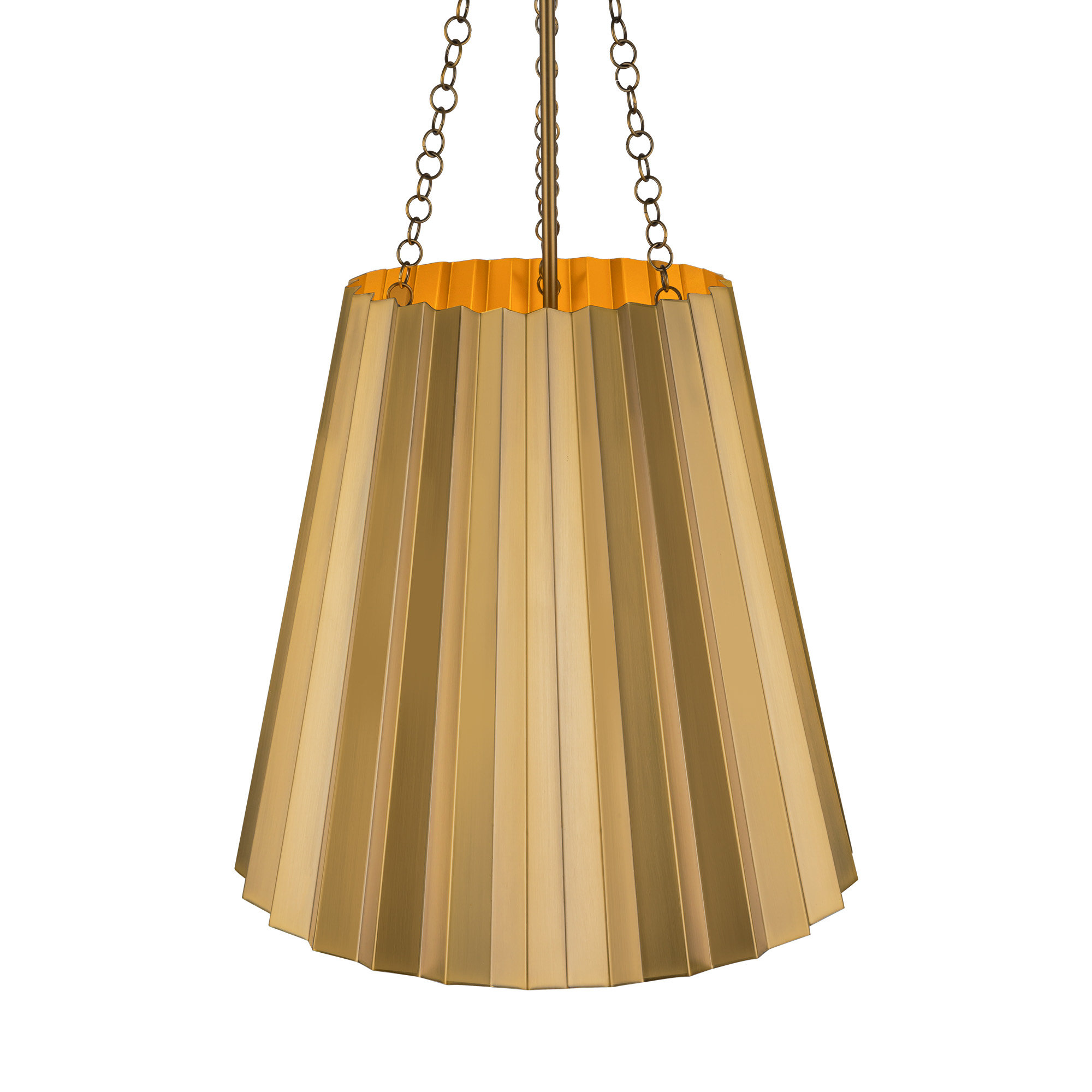 Tindra Single Light Metal Pendant, 27.25" H x 16" W x 16" D, Aged Gold