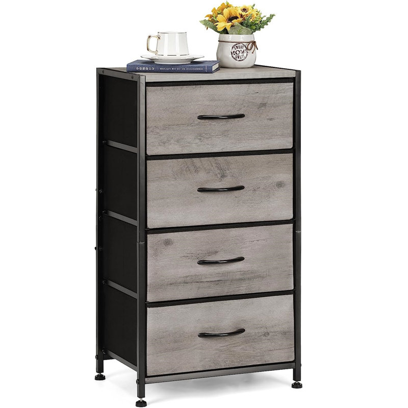 Commode 4 tiroirs Beckwourth, Gris clair