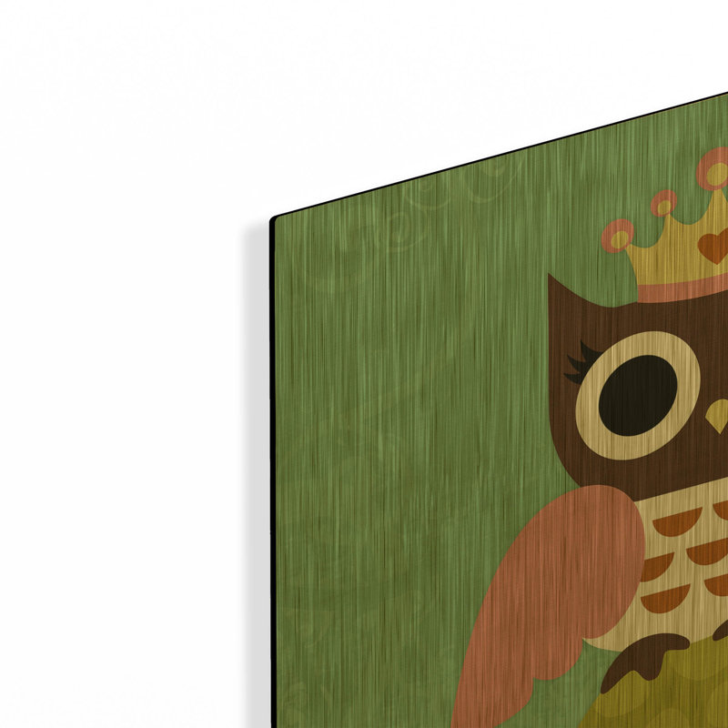 «Princess Owl» par Nancy Lee, art mural en métal doré, 24 po x 24 po, 24 po x 24 po