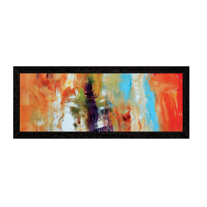 Strata by Andrada Anghel - Panoramic Painting on Canvas, 121.92 cm H x 40.64 cm W, Black Framed